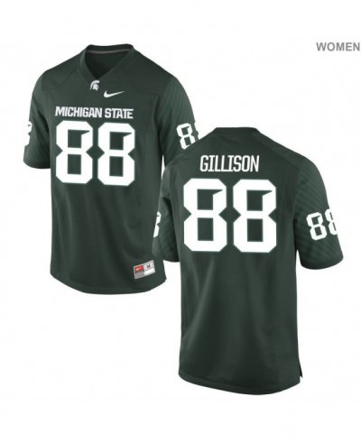 Women's Michigan State Spartans NCAA #88 Trenton Gillison Green Authentic Nike Stitched College Football Jersey WY32W31OM